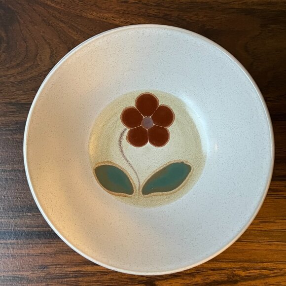 Noritake Folkstone 5 Cereal Bowls Happy Time 8541 Genuine Stoneware Red Flower - Picture 3 of 10